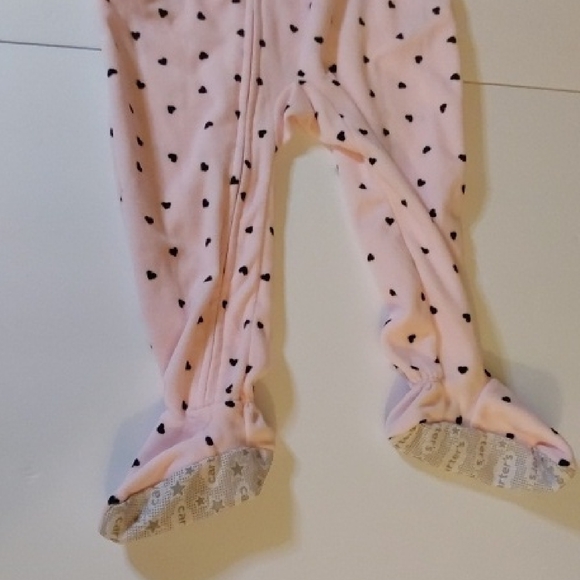 Carter's Bundle of 2 Onesies Pink Black Hearts Pink Blue Brown Yellow Hearts - Picture 5 of 10